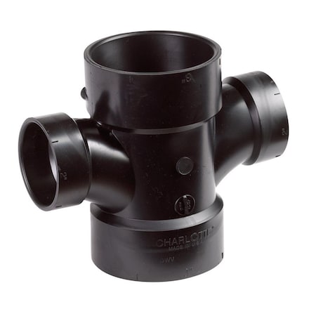 Charlotte Pipe And Foundry Charlotte Pipe Schedule 40 3 in. Hub x 3 in. Dia. Hub ABS Sanitary Tee, Black 42307